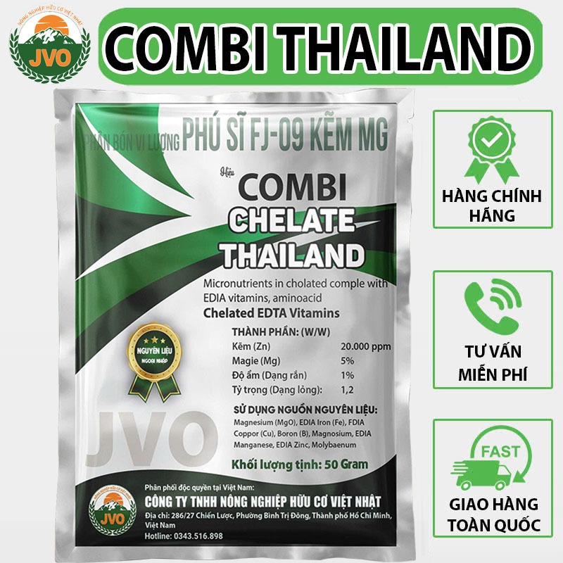 COMBI Thái Lan JVO gói 50gr - Cung Cấp Vi Lượng, Xanh Lá, Khỏe Cây JVO86 JVO NÔNG NGHIỆP HỮU CƠ VIỆT NHẬT