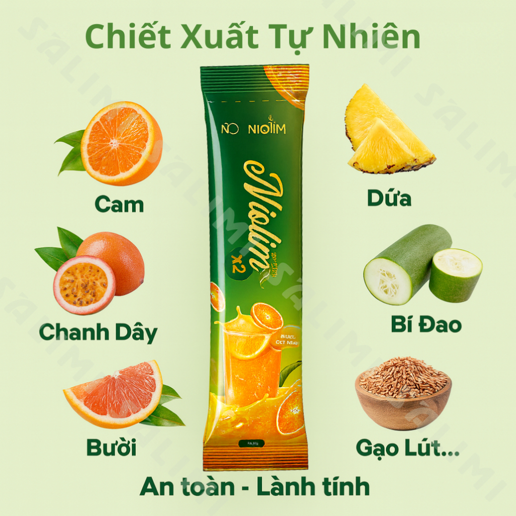 Nước Cốt Cam Niolim X2 Chính Hãng | Hộp 15 Gói x 10ml