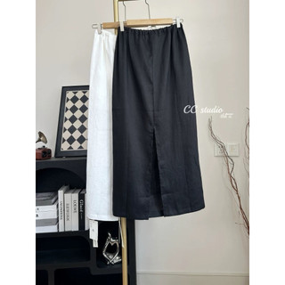𝗔𝗻𝗶 𝗦𝗵𝗶𝗿𝘁 - Chân váy Linen dáng midi 2 lớp