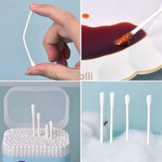 Tăm Bông Molli Cho Bé - Tăm Bông Sơ Sinh Thân Giấy Mềm Mịn An Toàn