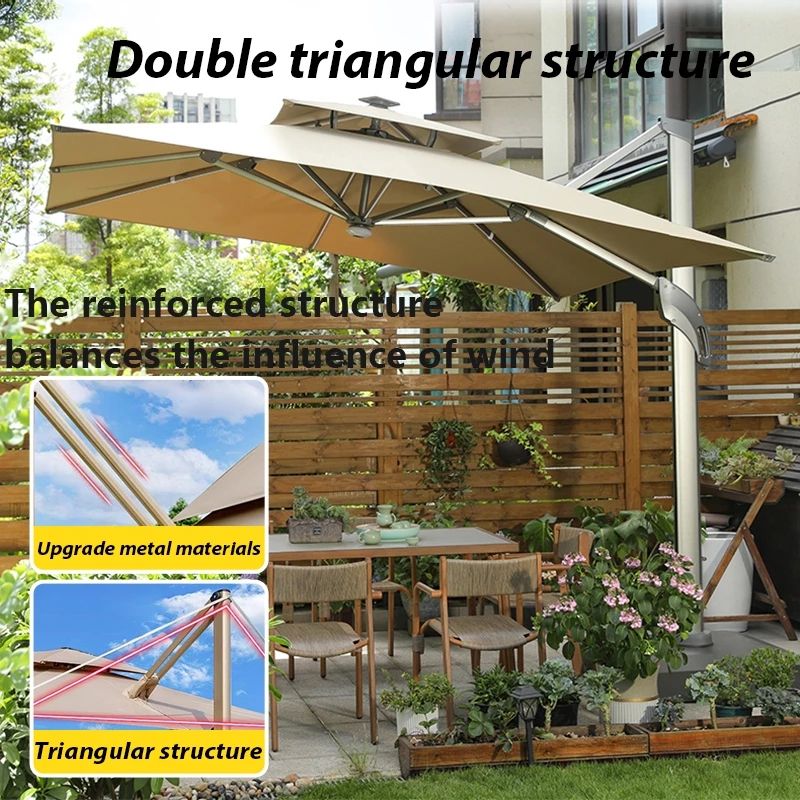 WTHB Outdoor Ô Dù Lệch Tâm Vuông 2.5x2.5M Che Nghiêng Các Hướng Che Mưa Nắng Cao Cấp Đa Năng Tiện Lợi