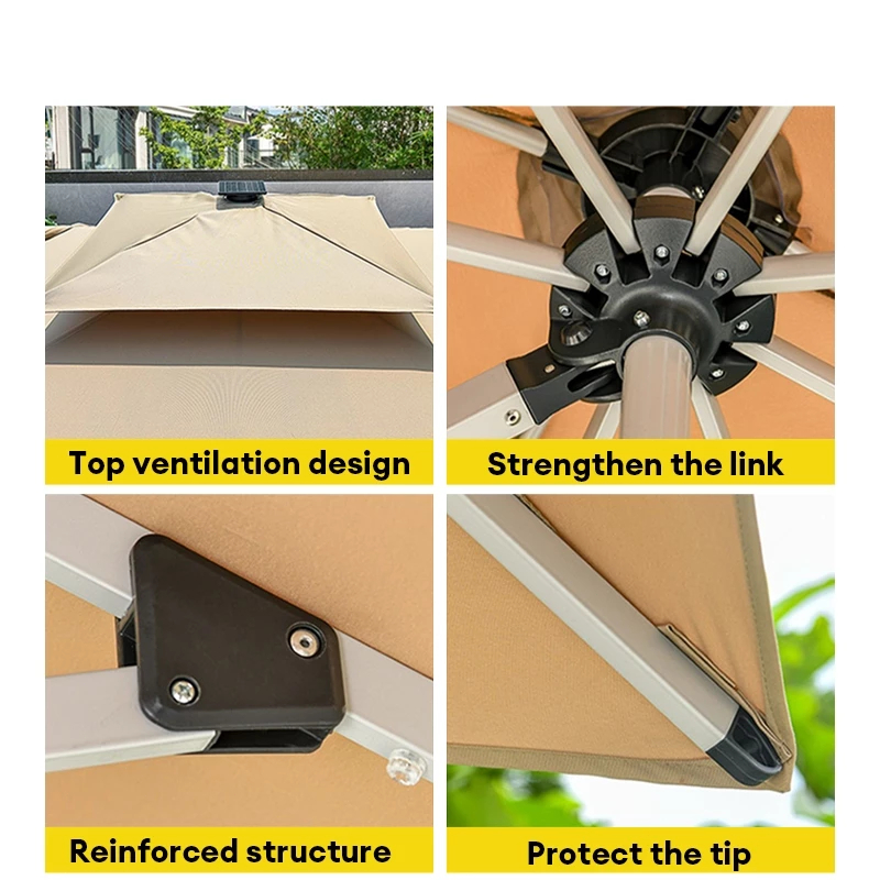 WTHB Outdoor Ô Dù Lệch Tâm Vuông 2.5x2.5M Che Nghiêng Các Hướng Che Mưa Nắng Cao Cấp Đa Năng Tiện Lợi