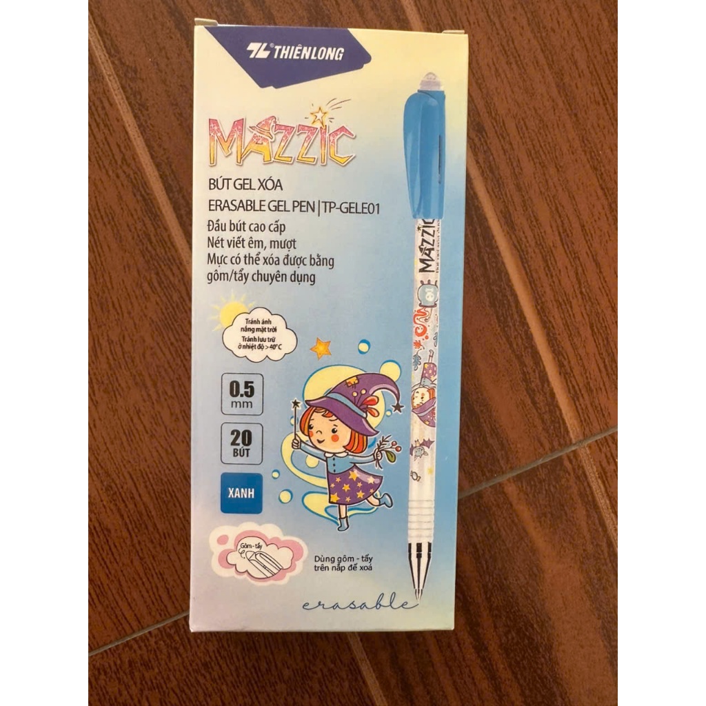 Combo 20 Cây Bút Mực Xóa Được TL Điểm 10 TP-GELE01 0.5mm - Viết Mượt, Mực Ra Đều, Có Tẩy Trên Nắp