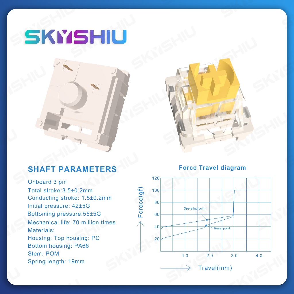 SKYSHIU DRINKEY Switch Red Brown Blue Black 3 PIN Linear Tactile Clicky công tắc bàn phím | BigBuy360 - bigbuy360.vn