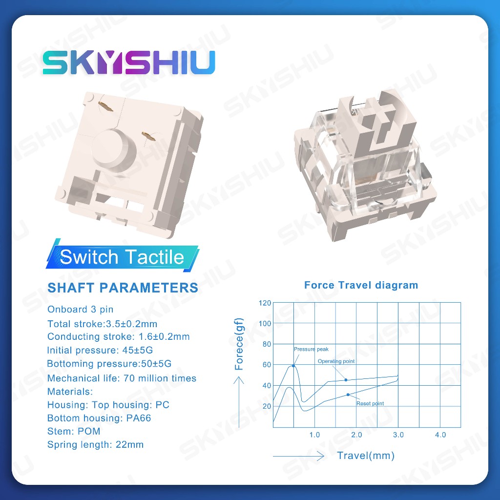 SKYSHIU DRINKEY Switch Red Brown Blue Black 3 PIN Linear Tactile Clicky công tắc bàn phím | BigBuy360 - bigbuy360.vn