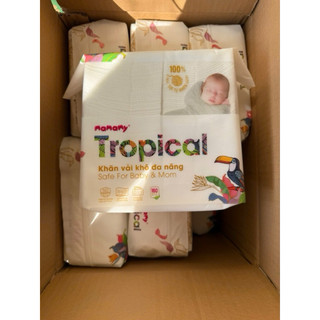 Khăn Vải Khô Đa Năng Mamamy Tropical – Combo 3 Gói Khăn Khô Cho Bé Sơ Sinh, Lau Mặt, Lau Tay An Toàn