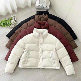[VIDEO GIẢM 20K] Áo khoác phao croptop chữ M áo phao chần bông phong cách Hàn Quốc basic mùa đông siêu ấm WAM01