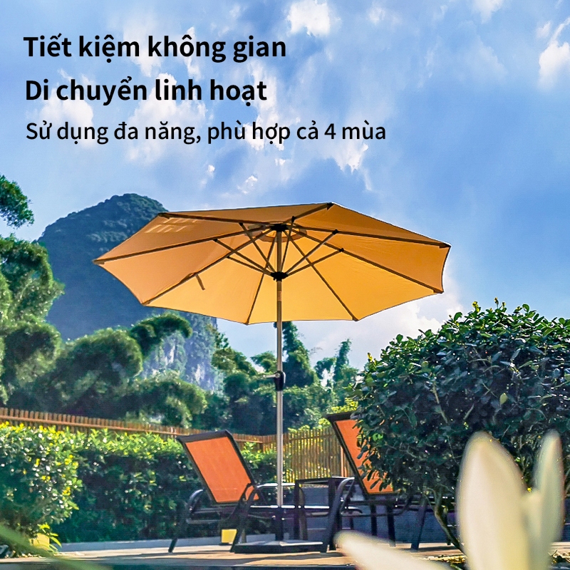 WTHB Outdoor Ô dù sân vườn 2.7M ô dù che nắng lớn cho sân vườn Ô dù cho nhà cung cấp/sân rộng/quán cà phê có thể nghiên