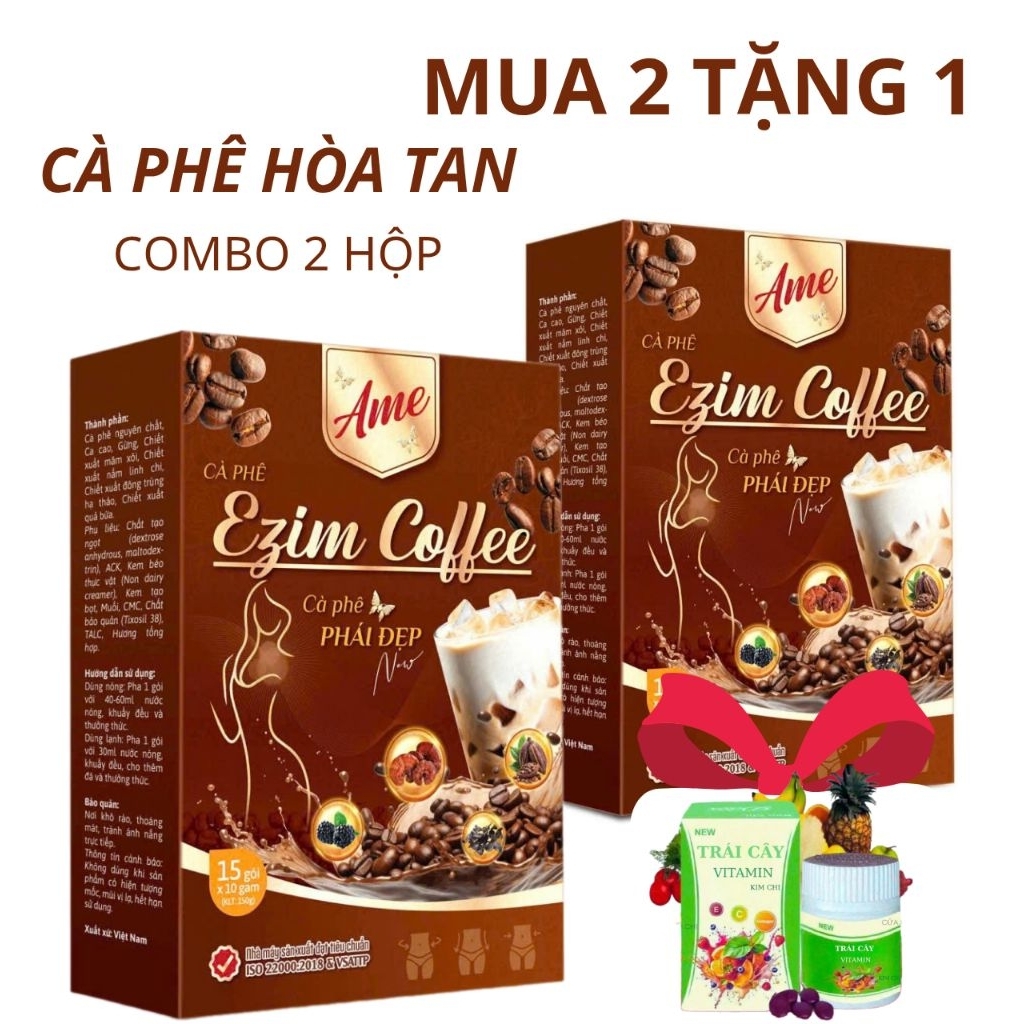 [ MUA 2 TẶNG 1 ] Cà Phê Hòa Tan Enzim - 1 Hộp 15 Gói
