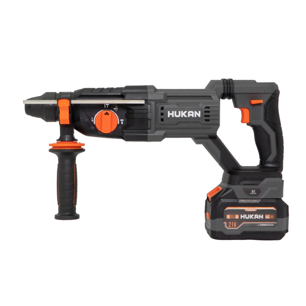 Máy Khoan Đục Bê Tông Pin HUKAN 3 Chức Năng G2-RH2601 | Lực Đập 3.2J, 26mm, Không Chổi Than, Tặng 5 Mũi Khoan, Đục