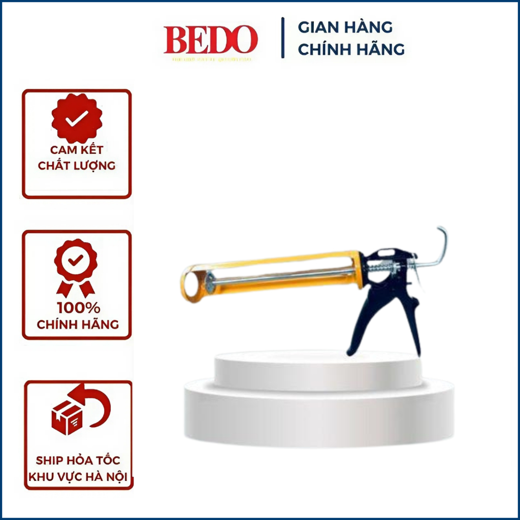 Súng bắn keo Silicon BEDO loại tốt - Súng bắn keo Alu cầm tay bằng thép bền bỉ, trợ lực giúp đi keo đều và mịn