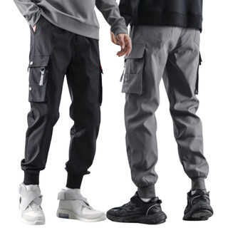 Quần Dài KaKi Ống Rộng Túi Hộp Cạp Chun Có 3 Size, quan jogger nam hiphop 2 màu đen, xám k1