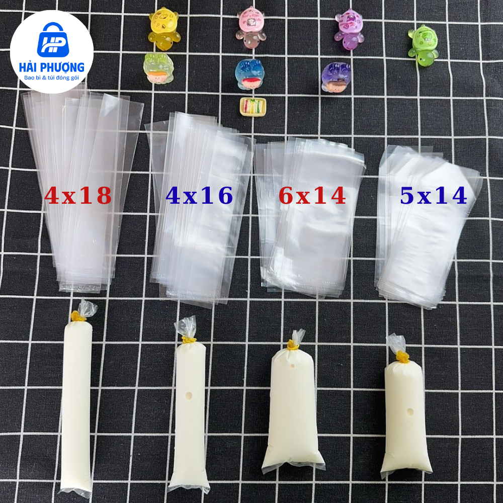 100gr Túi Nilon làm sữa chua - kem túi BAO BÌ HẢI PHƯỢNG với 4 kích cỡ ...
