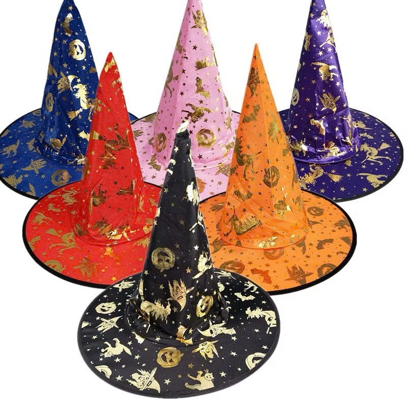 Mũ phù thủy mũ chóp hóa trang halloween cho bé trai bé gái chất vải đẹp ngẫu nhiên họa tiểt