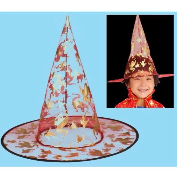 Mũ phù thủy mũ chóp hóa trang halloween cho bé trai bé gái chất vải đẹp ngẫu nhiên họa tiểt