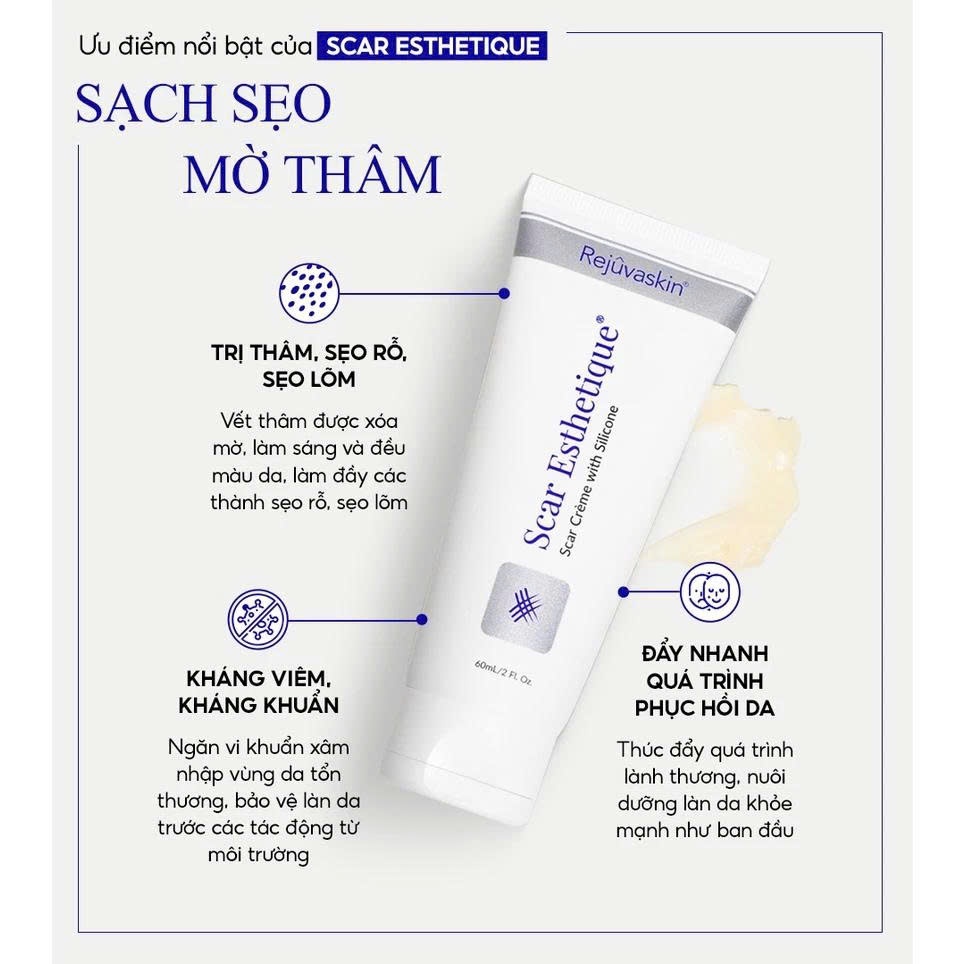 Kem xóa mờ và lấp đầy Sẹo Thâm/ Sẹo Rỗ/ Sẹo Lõm Rejuvaskin Scar Esthetique 10ml