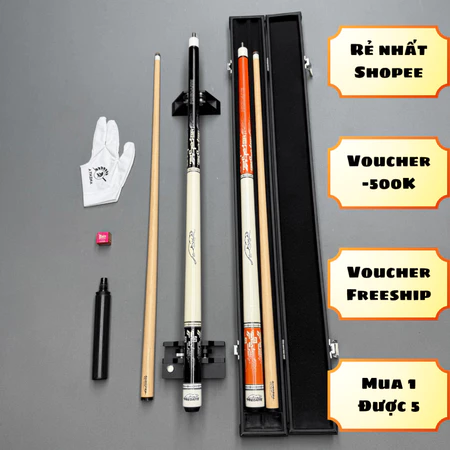 [2CN] CƠ BIDA PREOAI GỖ MAPLE CANADA đã lên tẩy kính 7 màu [TK]