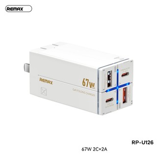Cốc sạc nhanh 4 cổng Remax RP-U126 Max 67W, 2 cổng USB 3.0 QC và 2 cổng TypeC - Nhất Tín Computer
