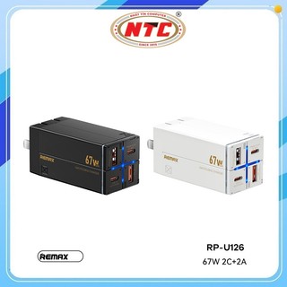 Cốc sạc nhanh 4 cổng Remax RP-U126 Max 67W, 2 cổng USB 3.0 QC và 2 cổng TypeC - Nhất Tín Computer