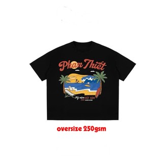 Áo thun du lịch, Phan Thiết from oversize và babytee, có 2 màu trắng và đen, chất thun 250gsm