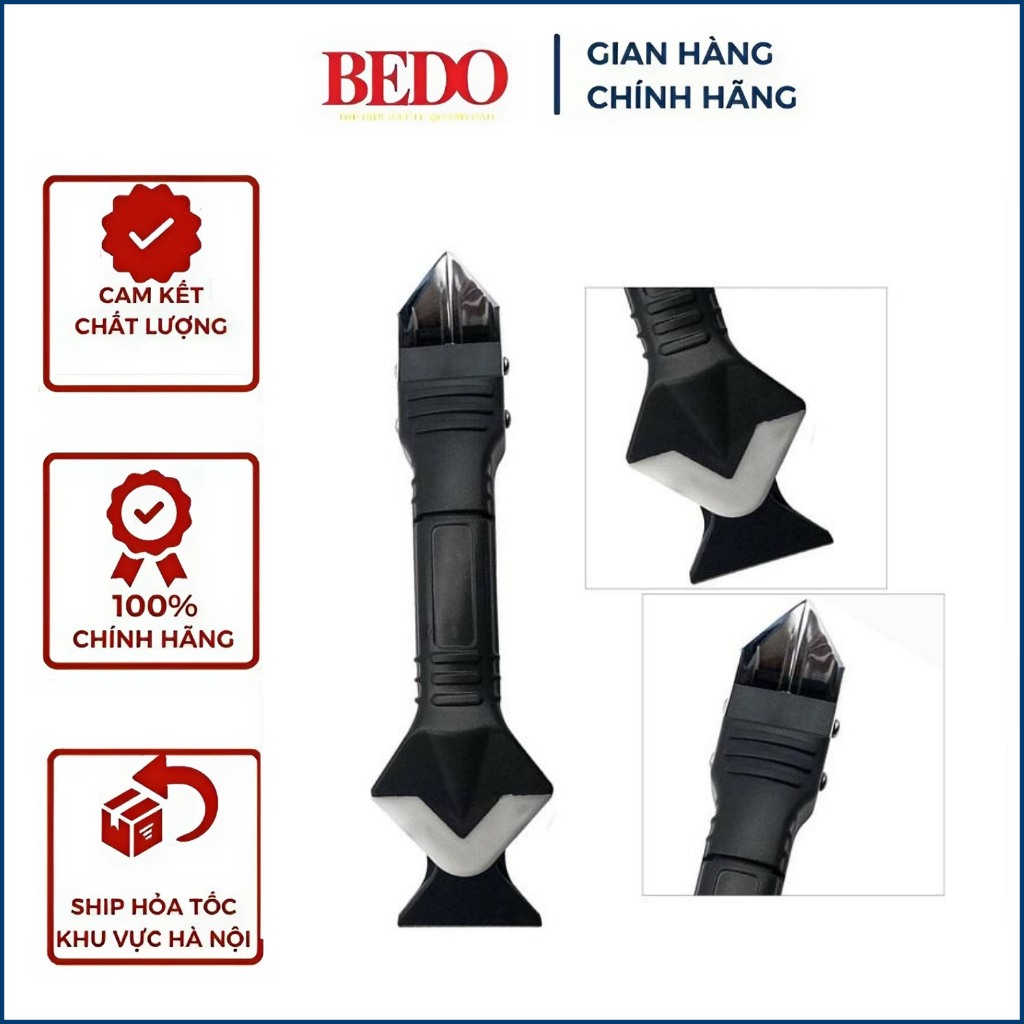 [ TẶNG 5 DÂUD MIẾT ] Bộ dụng cụ miết mạch và làm sạch keo Silicon 3 trong 1 BEDO - Miếng gạt keo, sủi keo đa năng