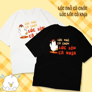 Áo thun Vịt hài hước lúc nhỏ cà chớn lúc lớn cà khịa áo phông unisex tay ngắn chất Cotton mềm mịn co dãn 4 chiều TA0118