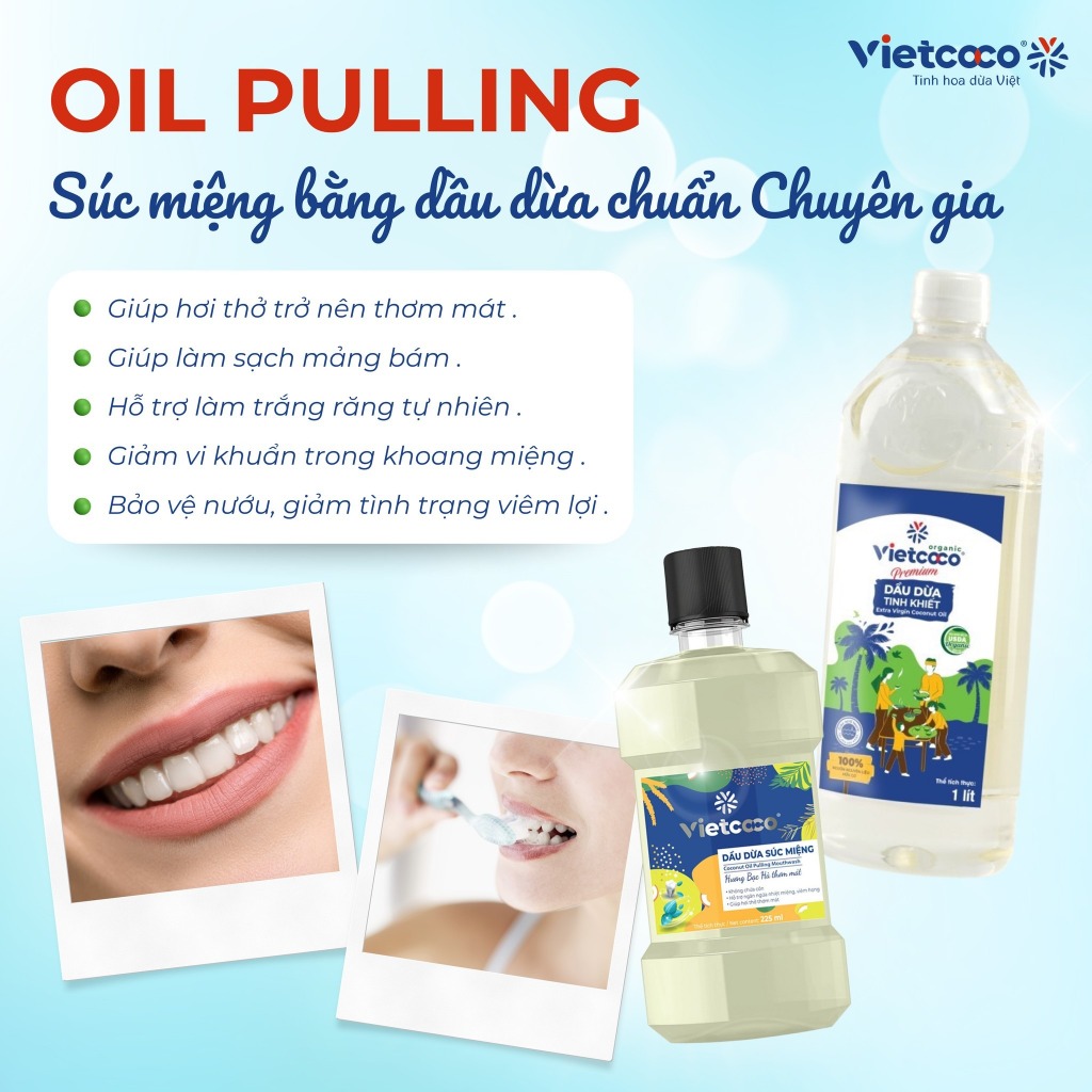 Dầu Dừa Súc Miệng Cofusions Vietcoco Hương Bạc Hà 225ml