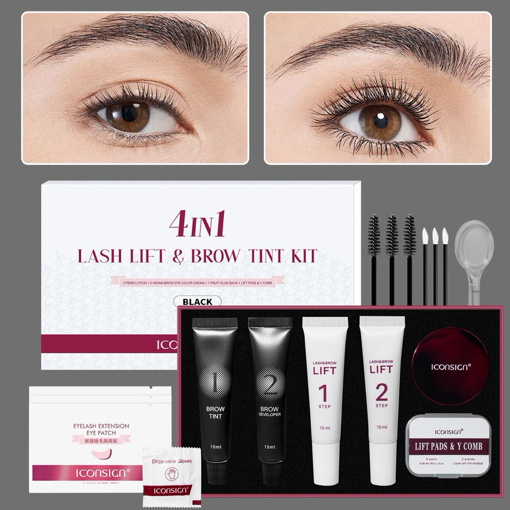 sét uốn mi định hình chân mày 4in1 thuần chay ICONSIGN kèm phủ đen