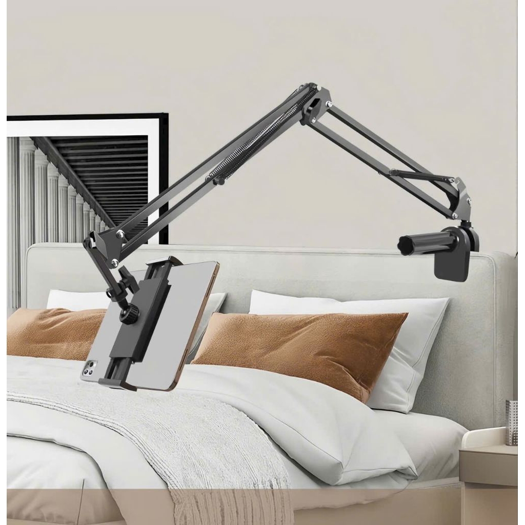 Giá đỡ máy tính bảng, điện thoại kẹp đầu giường cạnh bàn đầu kẹp 14inch