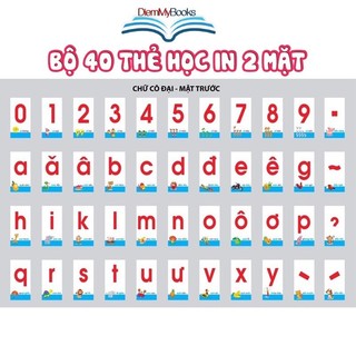 Bộ 40 Thẻ Học Flash Card Chữ Và Số Cho Trẻ Mẫu Giáo Mầm Non Giúp Các Bé Sớm Nhật Biết Chữ Và Số, Thẻ In 2 M
