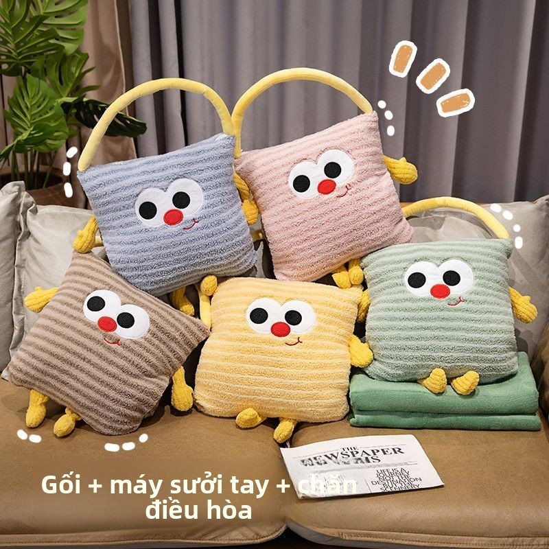 【SIÊU PHẨM 3IN1 - QUÀ TẶNG MÙA ĐÔNG】Gối Ôm Chăn Choàng Moon Velvet - "Bảo Bối" Giữ Ấm, Ôm Ngủ & Giải Trí Cho Học Sinh, D