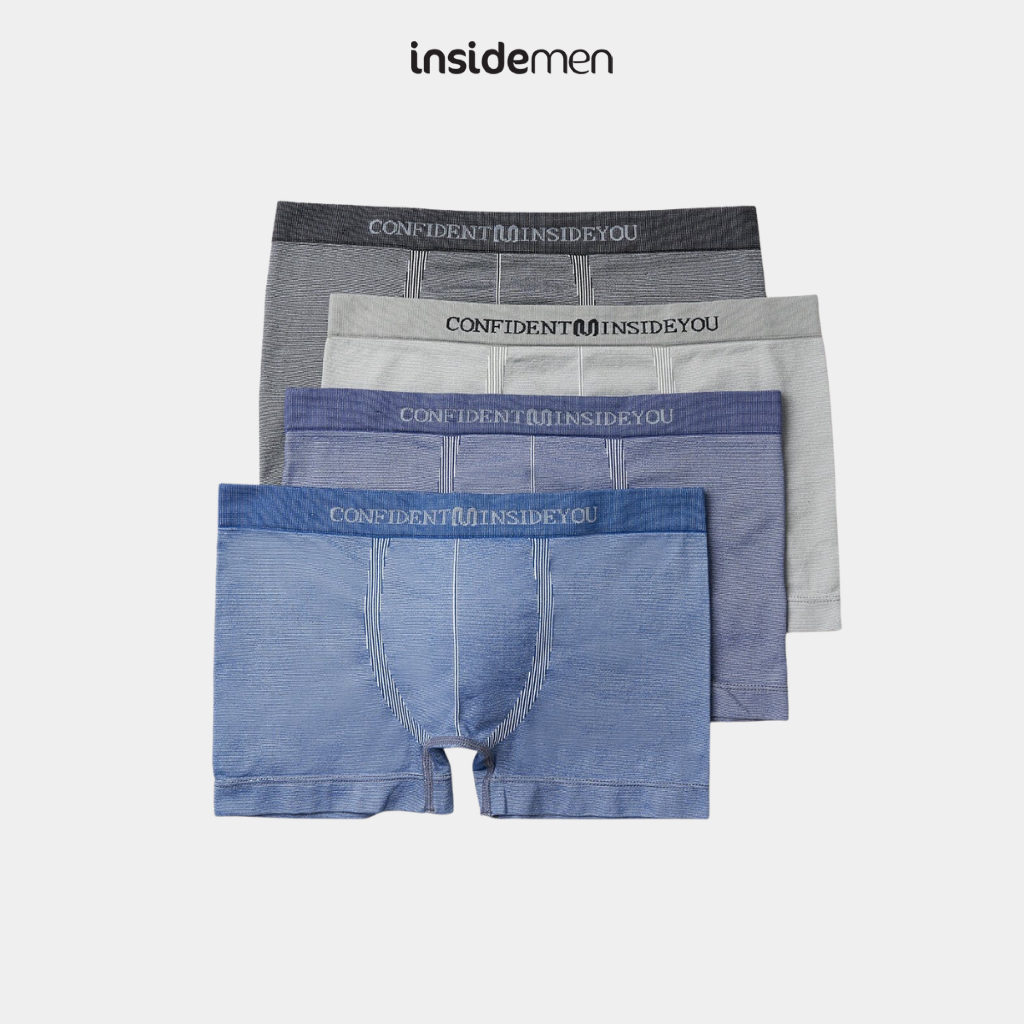 Quần lót nam boxer INSIDEMEN không đường may thoáng khí kháng khuẩn co giãn cực dễ chịu IBX025