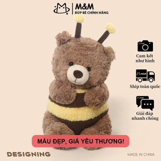Gấu bông thắt nơ đáng yêu phong cách dễ thương, giao từ kho Hà Nội