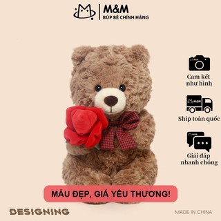Gấu bông thắt nơ đáng yêu phong cách dễ thương, giao từ kho Hà Nội
