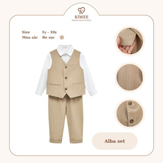 Set Vest Be Sọc KIMEE KIDS Cho Bé Trai Dự Tiệc, Sinh Nhật, Chất Liệu Thoải Mái, Từ 1-10 Tuổi Được Thiết Kế Bởi Kimee