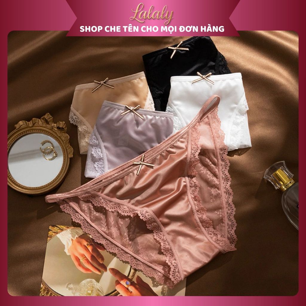 Quần lót lụa cạp dây thanh mảnh Lalaly L34, quần lót nữ sexy thiết kế dây hai bên hông sexy cho nữ