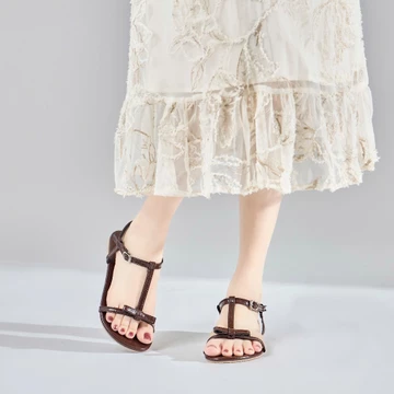 Giày Sandal Nữ MWC E202 - Sandal Nữ Đế Bệt Quai Chữ T Đính Nơ Nữ Tính Thanh Lịch