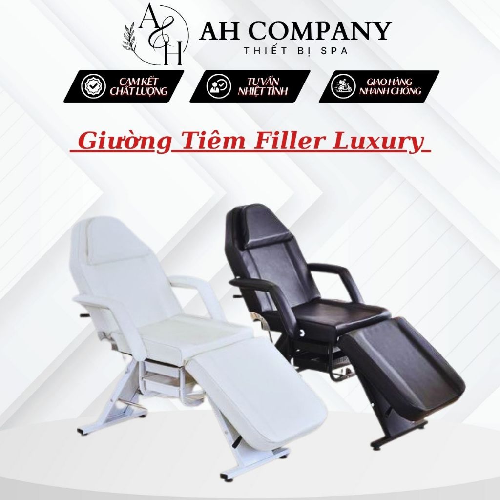 Giường Tiêm Filler Luxury, Giường Phun Xăm, Giường Spa Nhập Khẩu Kiểu Dáng Hiện Đại, Da Bọc Đệm Mút Êm Ái