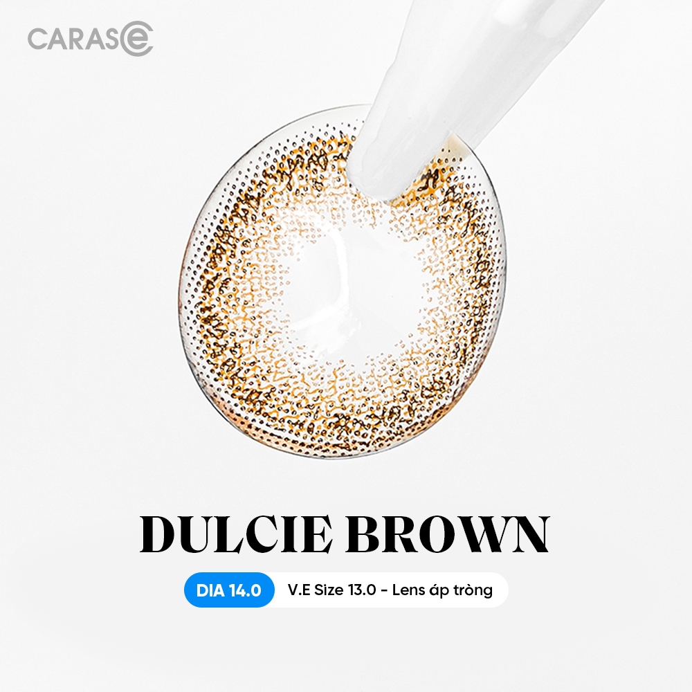 [1 chiếc] Kính áp tròng khoá ẩm 12H 1 Tháng Màu Nâu CARASE, Lens cận DULCIE BROWN