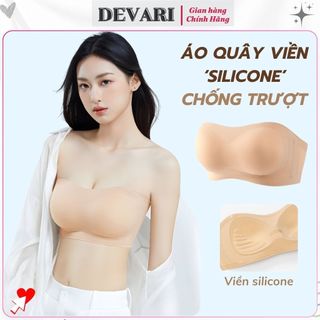 Áo lót nữ không dây su cao cấp viền silicon chống trượt bản lưng to gom ngực gợi cảm sexy DEVARI G86