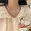 Vòng Cổ Choker Ngọc 2 Lớp Phong Cách Retro Cổ Điển Sang Trọng Đi Tiệc N232