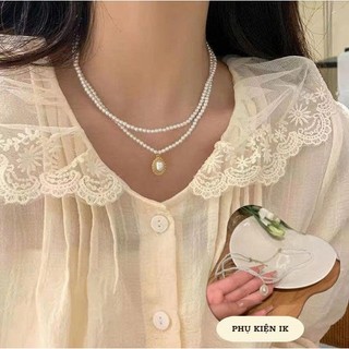 [🔥XƯỞNG SALE SẬP SÀN🔥] Vòng Cổ Choker Ngọc 2 Lớp Phong Cách Retro Cổ Điển Sang Trọng Đi Tiệc N232