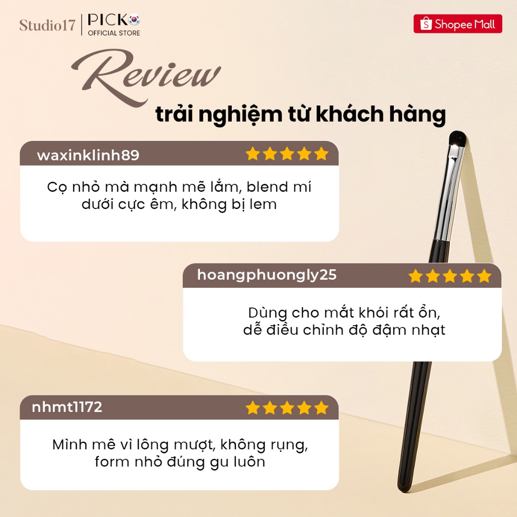 Cọ trang điểm mắt, tán viền mắt khóe mắt STUDIO17 SMALL SMUDGE BRUSH 321