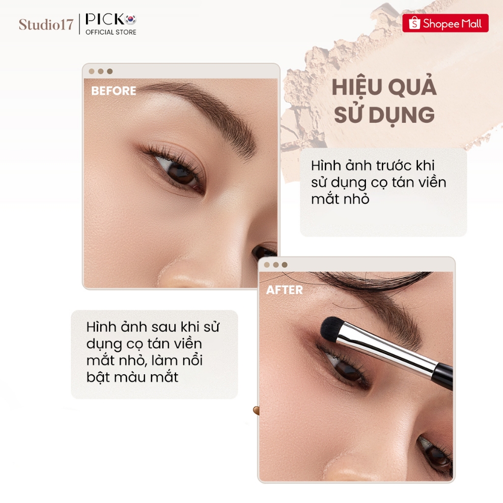 Cọ trang điểm mắt, tán viền mắt khóe mắt STUDIO17 SMALL SMUDGE BRUSH 321