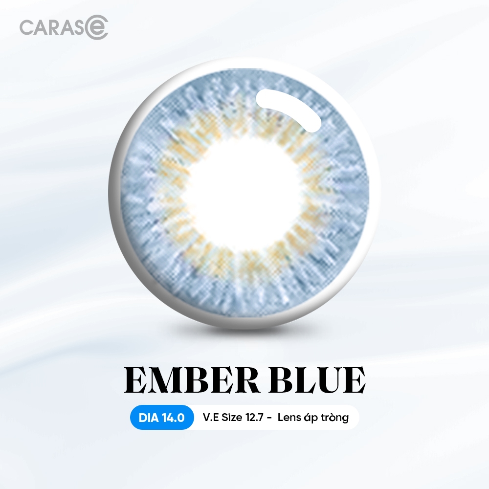 [1 chiếc] Kính áp tròng khoá ẩm 1 Ngày Màu Xám Xanh CARASE, Lens cận EMBER BLUE