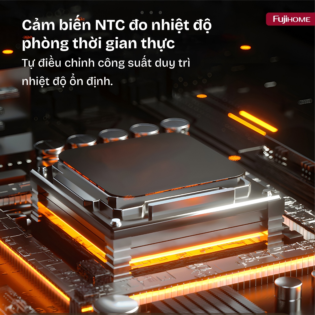 Sưởi gốm không khô da cảm biến tự điều chỉnh Nhập Khẩu FH202 FUJIHOME, Máy sưởi tự ngắt lọc không khí điều khiển giọng