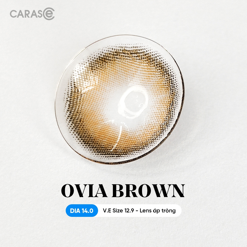 [1 chiếc] Kính áp tròng khoá ẩm 1 Ngày Màu Nâu CARASE, Lens cận OVIA BROWN