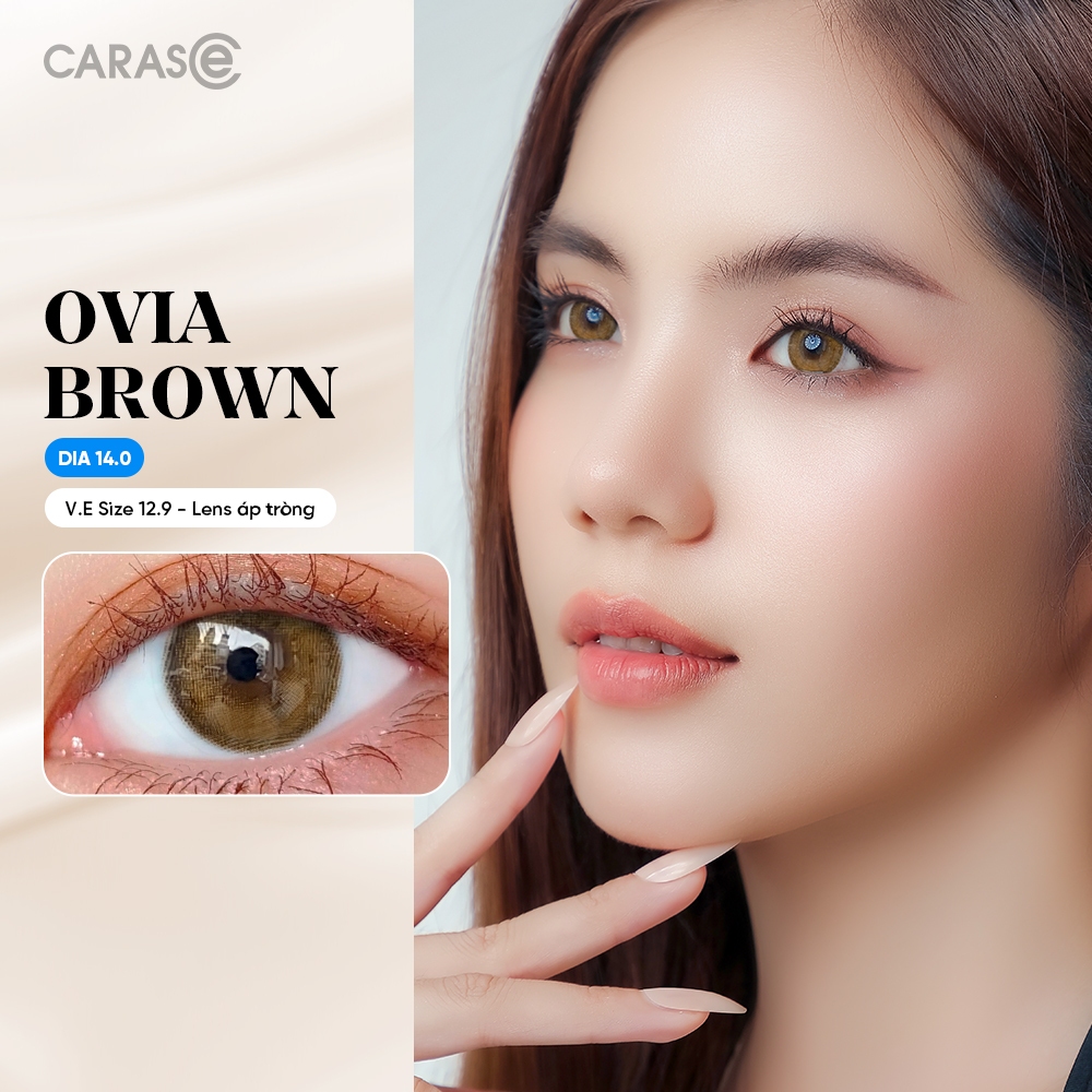 [1 chiếc] Kính áp tròng khoá ẩm 1 Ngày Màu Nâu CARASE, Lens cận OVIA BROWN