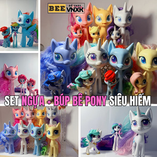 (SIÊU HIẾM) Set Ngựa Pony size lớn 14cm, Búp bê Pony 7cm, Ngựa Pony mini 6cm nhiều mẫu - Đồ chơi BEE VNXK