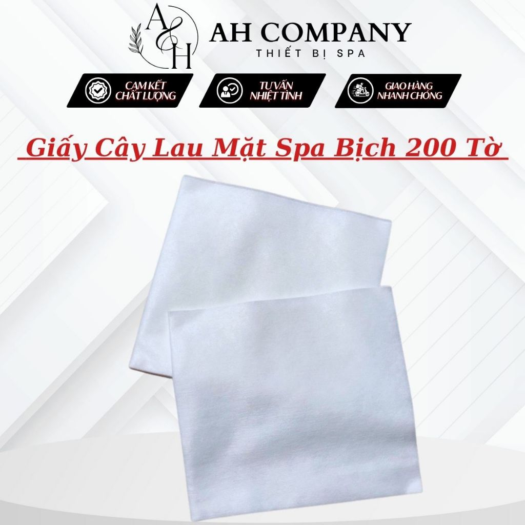 Giấy Lau Mặt Dùng Cho Spa Thẩm Mỹ Viện, Nguyên Liệu Giấy Cao Cấp, Cây 200 Tờ Loại Dầy